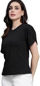 Women Solid Fuchsia Pink Poly Knit Smart Casual Regular Top