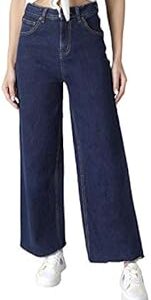 Womens Solid High Rise Cotton Lycra Blend Relaxed Fit Ankle Length Jeans