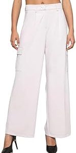 Elendra Women Relaxed Straight Leg Straight Fit High-Rise Easy Wash Cargo Trouser