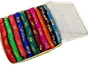 Silk-Cotton Blouse Piece Material for Women, Unstitched, Combo of 10 (1 Meter Each) - Navratri Special, Durga Puja Special, Oti Bharan, Ugadi Special -CA49