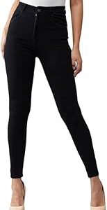 Women's Skinny Fit High Rise Clean Look Regular Length Stretchable Denim Jeans (Pack of 1)