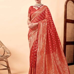 Red Banarasi Silk Saree