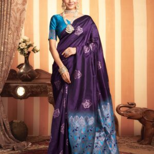 Purple Weaving Silk Saree