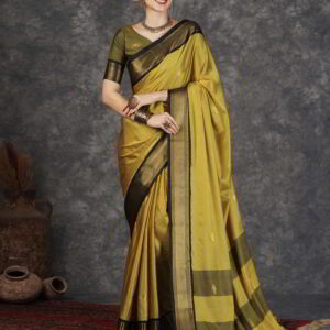 Yellow Kanjivaram Silk Woven Saree
