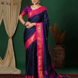 Blue Kanjivaram Silk Woven Saree