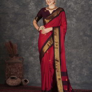 Red Kanjivaram Silk Woven Saree