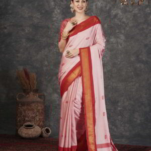 Pink Kanjivaram Silk Woven Saree