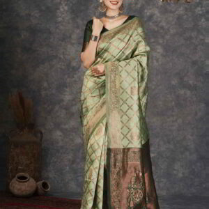 Green Banarasi Silk Woven Saree