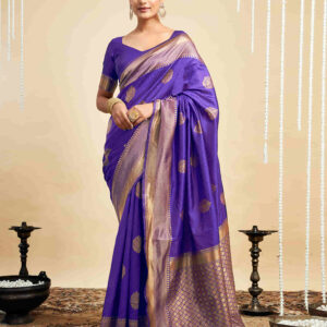 Purple Silk Woven Banarasi Saree