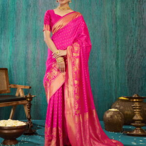 Pink Silk Woven Kanjivaram Saree