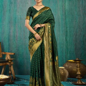 Green Silk Woven Kanjivaram Saree