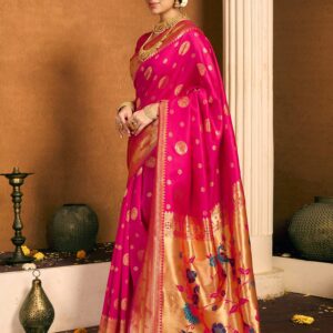 Red Silk Woven Paithani Saree