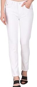 Tapered Fit Women White Jeans ()_584