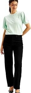 Women's High Rise Straight Fit Jeans
