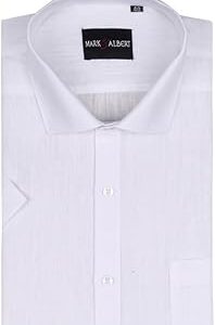 Men's Half Sleeve Pure Linen White Shirt