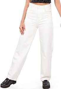 Women's High Rise Straight Fit Non Lycra Cotton Ball Blast Basic Ankle Length Jeans