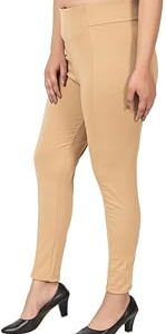 Slim Fit Jeggings with Elastic Waist Band for Women Office Work Formal Wear Trousers Stretch Cotton Knit High Waist Skinny Fit Jeggings Lycra Pants Travel Comfort Jeggings