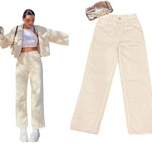 Women Highwaist Wideleg Jeans Colour : Brown