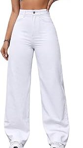 Women’s Wide Leg Baggy Flared Cargo Jeans– Trendy High Rise Pants for Comfort & Style