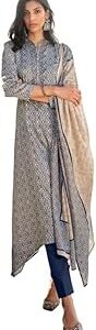 Women?? Digital Print Embroidered Jam Cotton Unstitched Salwar Suit Material with Muslin Printed Dupatta
