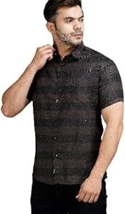 Apuesto Men Cotton Blue Half Sleeves Shirt