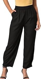 Women High Rise Strechable Straight Pants | Trousers