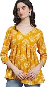 Rayon Short Kurti for Women and Girl | Short Anarkali Kurti | Short Kurti for Women | V-Neck Kurti