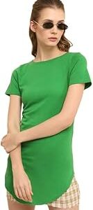 Stylish Women Cotton Hey Girl Green T-Shirt