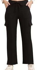 Women Loose Fit Knitted Cargo - Black (BZCR32)