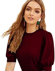 Women's High/Turtle Neck Short Sleeves Stylish Casual Crop Top, 17 Inches (Top-491 to 500 Sofia.)