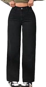 Loose Fit Denim Women Baggy Black Plain Jeans