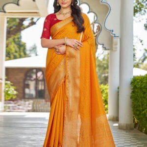 Turmeric Yellow Silk Woven Saree