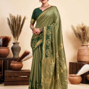 Green Silk Woven Kanjivaram Saree