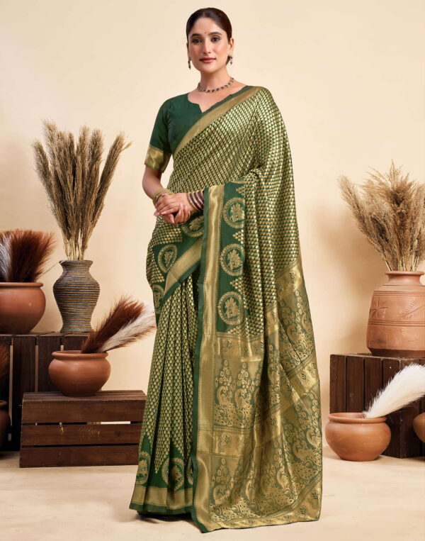 Green Silk Woven Kanjivaram Saree