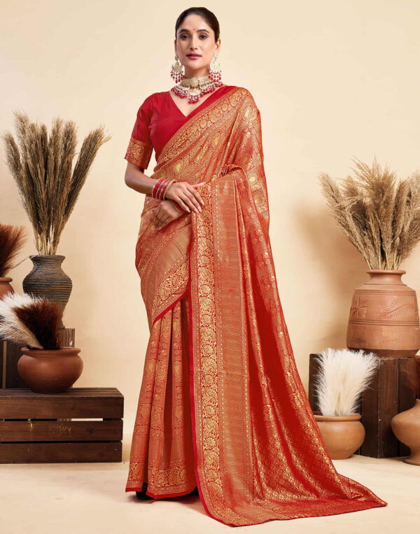 Red Silk Woven Kanjivaram Saree