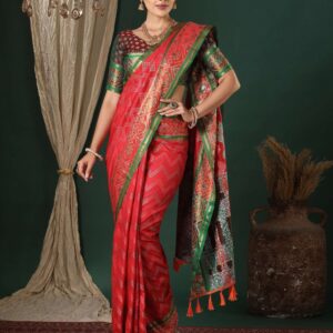 Red Silk Patola Woven Saree