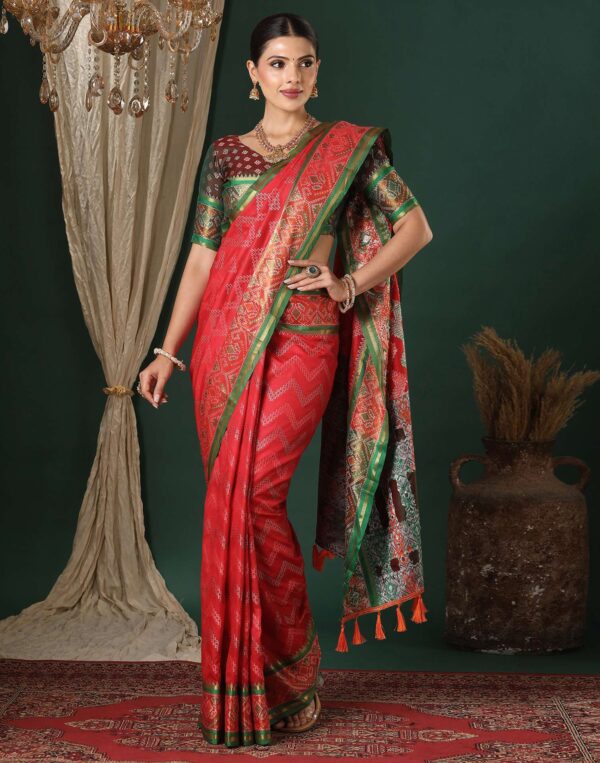 Red Silk Patola Woven Saree
