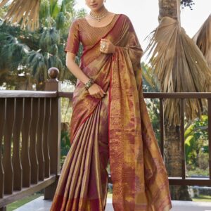Purple Silk Woven Kanjivaram Saree