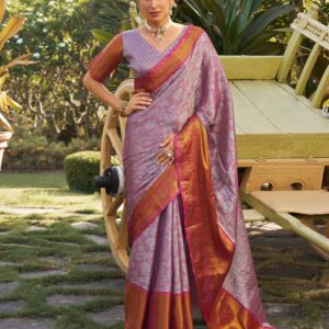 Purple Silk Woven Kanjivaram Saree