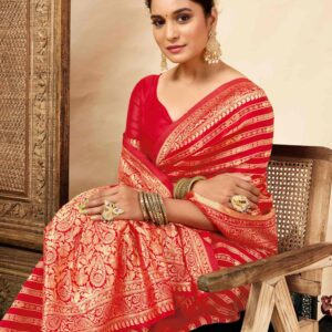 Red Silk Woven Banarasi Saree