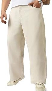 Men's Loose Baggy Fit Washed Jeans Non-Stretchable