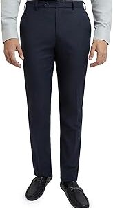 Men's Slim Fit Checks Pattern Polyester Blend Pleated Formal Trouser