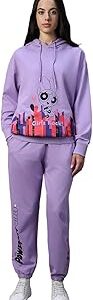Official Cartoon Network Merchandise Women's Graphic Printed Regular Fit Full Sleeve Hooded Terry Co-ordinates