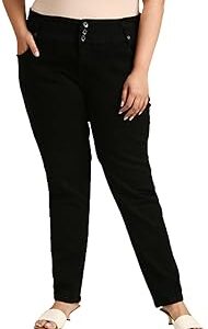 HIGH Star Women Plus Size Black Bootcut Stretchable Jeans