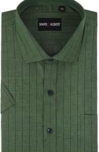 Men's Half Sleeve Cotton Linen Striped Shirt