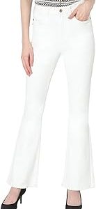 Women's High Waist Bootcut Flared Jeans | Wide Leg Bell Bottom Denim | Stretchy & Stylish Retro Look