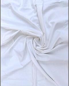 Women's Pure Cotton Unstitched Plain Solid White Dress Material Fabric