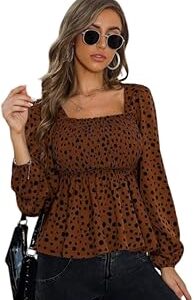 Women's Printed Regular Fit Puff Sleeves Top