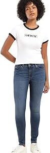 Women's 711 Skinny Mid Rise Blue Jeans