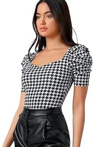 Women's Puff/Baloon Sleeves V-Neck Casual Top (Top-MG-1)
